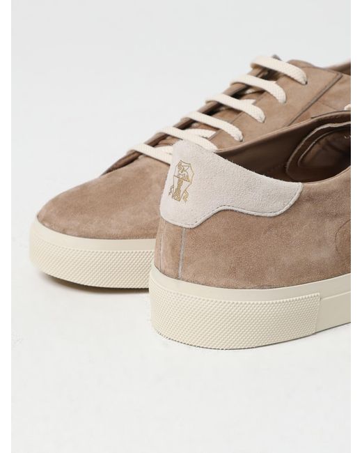 Brunello Cucinelli White Suede Sneakers for men