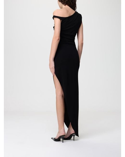 Elisabetta Franchi Black Crêpe Jersey Asymmetric Dress