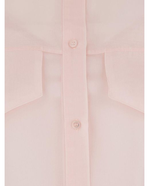 FEDERICA TOSI Pink Silk Organza Shirt