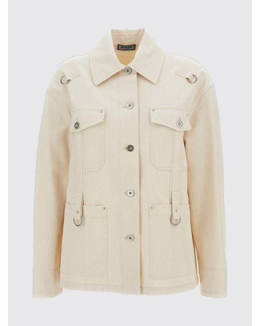 DURAZZI MILANO Natural Slim Fit Cotton Shirt Jacket With Metal Ring Detail