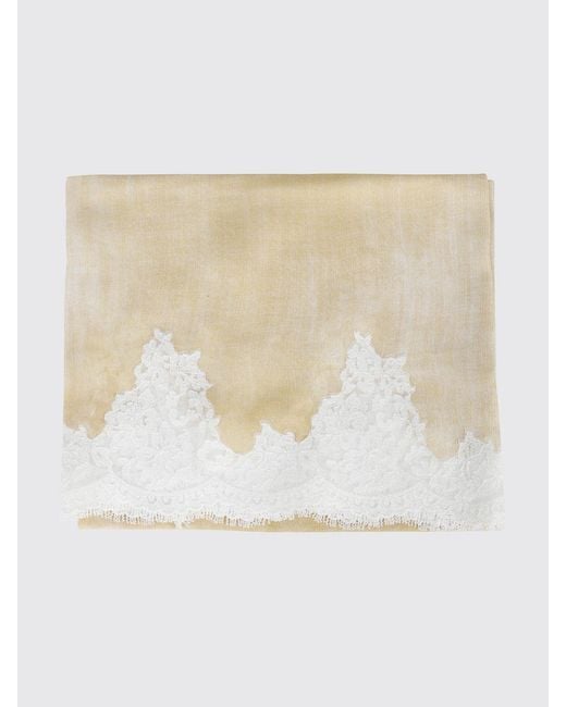 ERMANNO FIRENZE White Crêpe And Lace Scarf