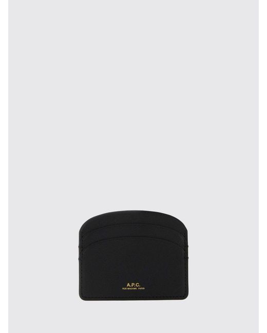 A.P.C. Black Calfskin Leather Card Holder