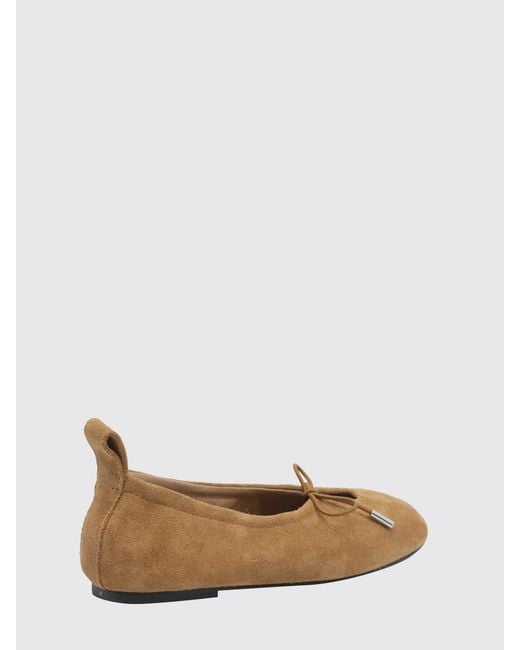 Alohas Brown Rosalind Suede Ballet Flats With Bow And Round Toe
