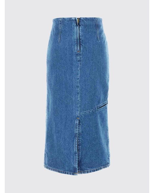 Jil Sander Blue Cut Out Skirt