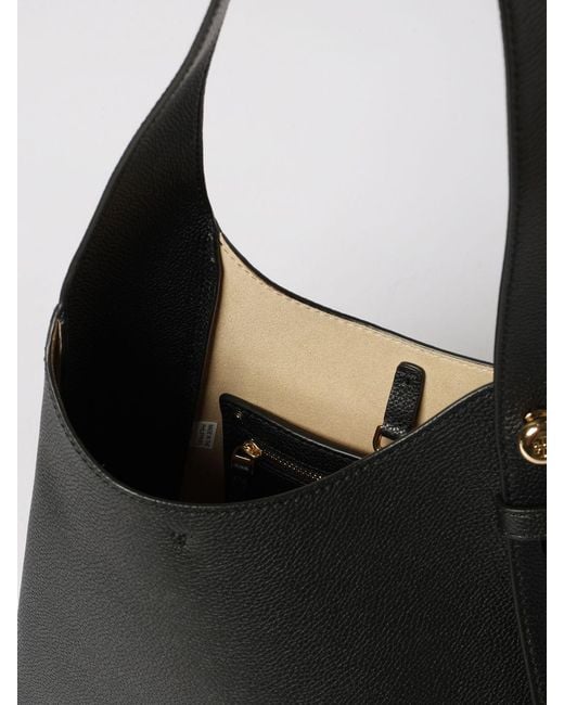 Tory Burch Black Romy Grained Leather Hobo Bag