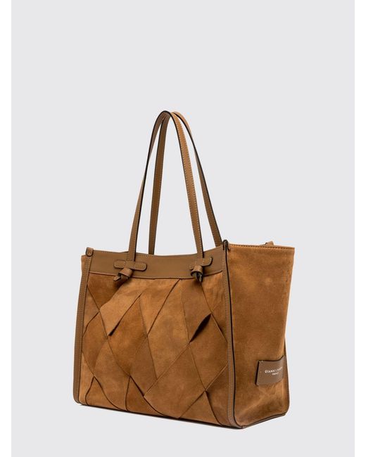 Gianni Chiarini Brown Marcella Woven Suede Bag