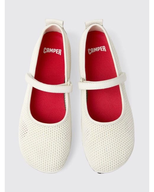 Camper White Right Nina Lyocell Tencel Ballet Flats