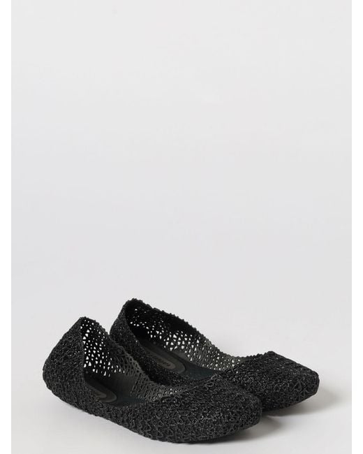 Melissa Black Campana Perforated Glitter Pvc Ballet Flats With Round Toe