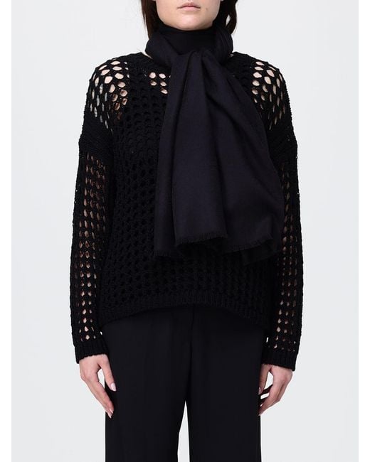 Max Mara Black Wool And Silk Stole