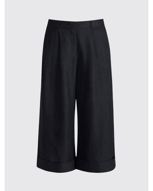 Liviana Conti Blue Linen And Cashmere Zack Cropped Trousers