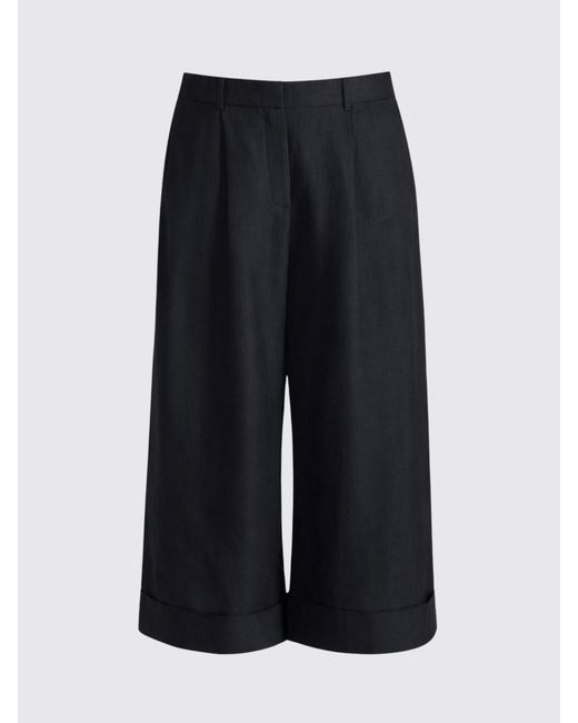 Liviana Conti Blue Linen And Cashmere Zack Cropped Trousers