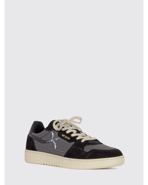 Axel Arigato Black Bee Bird Low Top Leather And Suede Sneakers With Side Embroidery for men