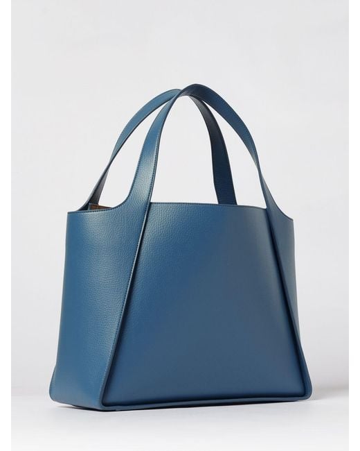 Stella McCartney Blue Grained Faux Leather Tote Bag