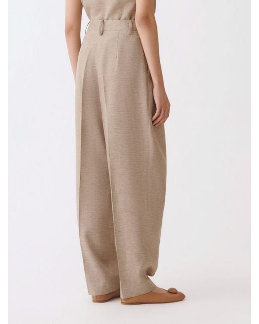 Fabiana Filippi Natural Wide Leg Linen Trousers