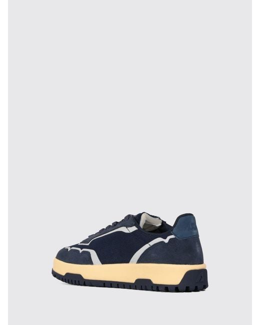 Autry Blue Wildpace Low Leather And Mesh Sneakers With Contrast Logo And Serrated Sole for men