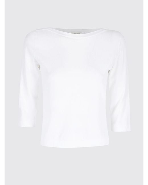 Roberto Collina White Viscose Knit Top
