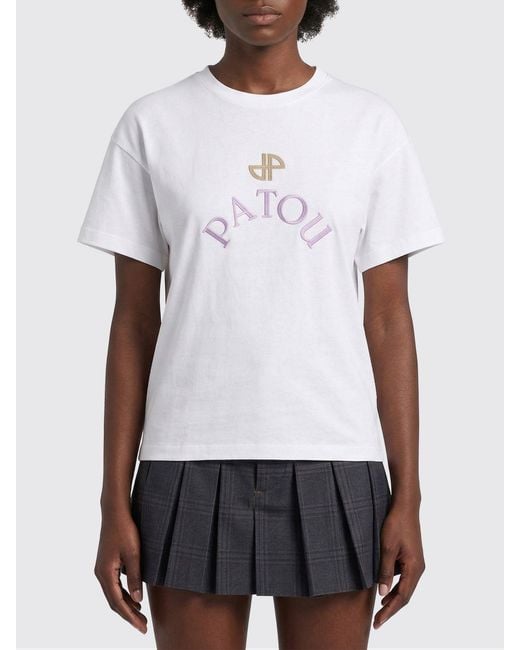 Patou White Cotton T-Shirts With Logo