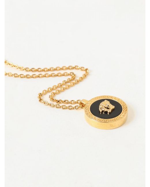 Versace Natural Medusa Brass Necklace With Pendant