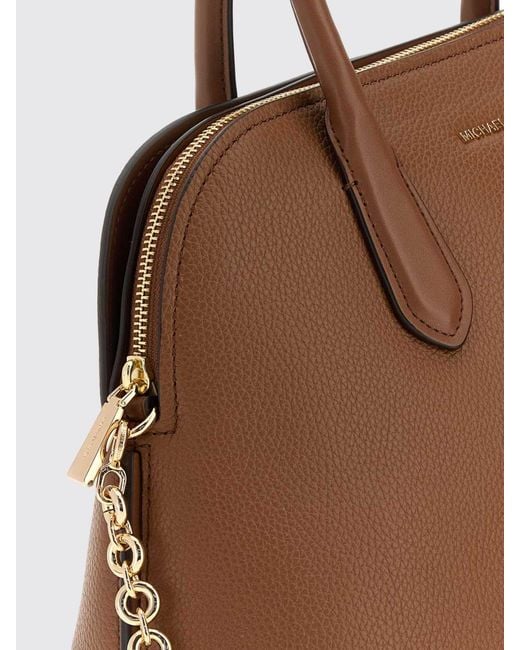 Michael Kors Brown Freddie Handbag With Mk Monogram And Logo Charm