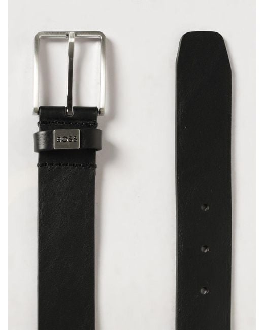 Boss Black Full-Grain Leather Belt for men