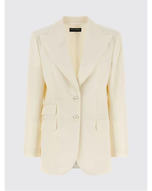 Dolce & Gabbana Natural Dolce &Amp Gabbana Single-Breasted Virgin Wool Blazer
