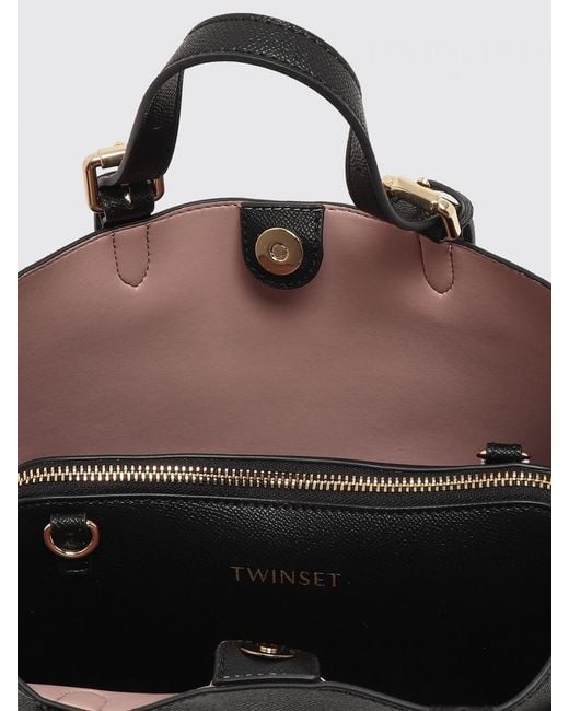 Twinset Black Grained Synthetic Leather Bag
