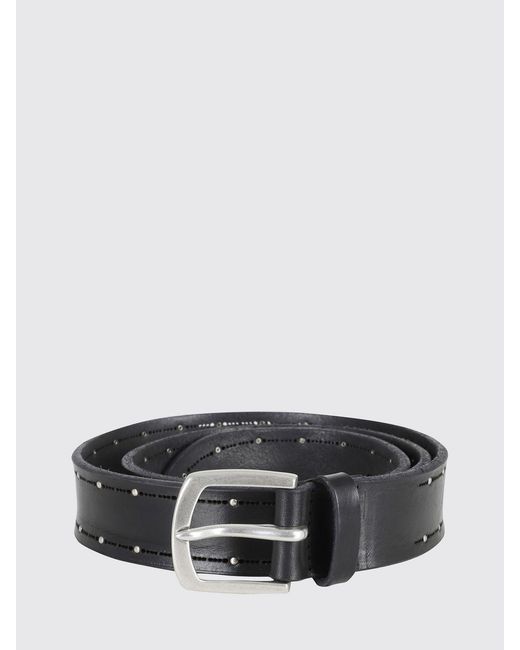 Orciani Gray Hunting Leather Belt With Studs for men