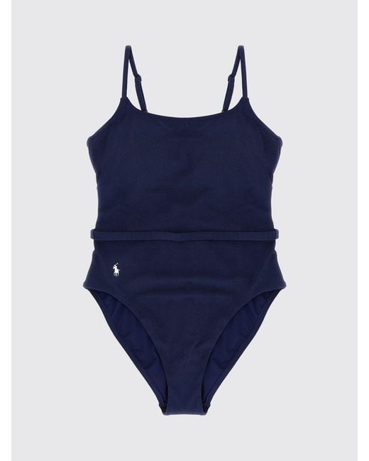 Polo Ralph Lauren Blue Recycled Polyester One-Piece Swimsuit