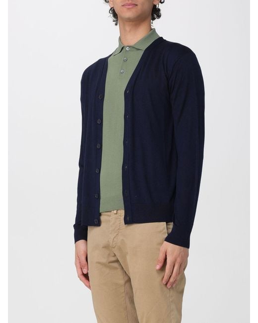 Ballantyne Blue Silk Cardigan for men