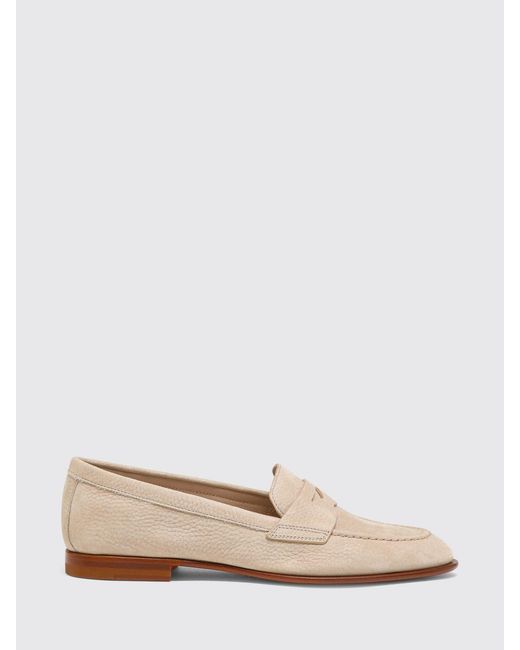 Santoni Pink Hammered Nabuk Loafers