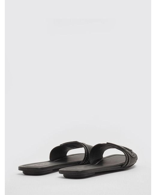 Hogan White H685 Leather Slippers