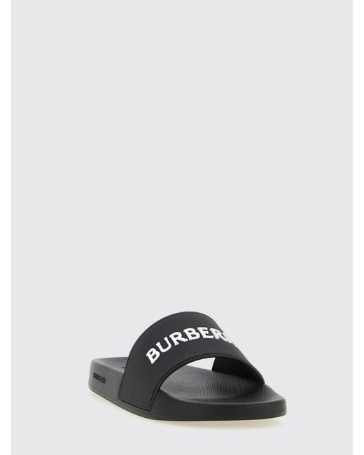 Burberry White Rubber Sliders