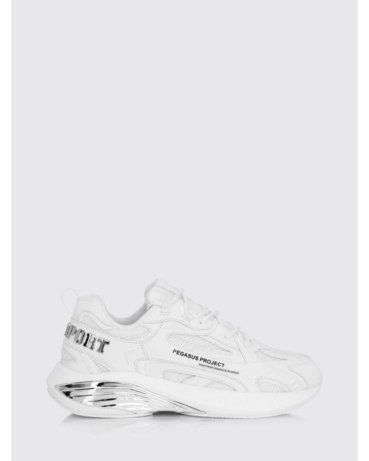 Philipp Plein White Pegasus Project Mesh And Rubber Sneakers for men