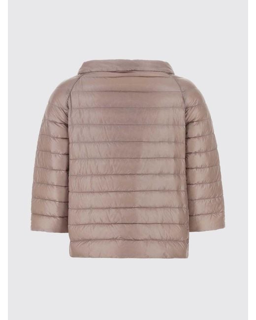 Herno Blue Reversible Round-Neck Cropped Down Jacket