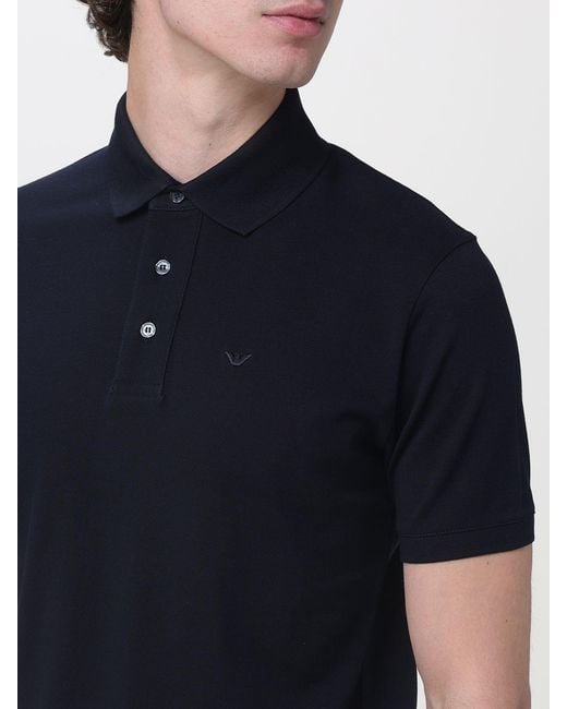 Emporio Armani Blue Cotton Polo Shirt for men