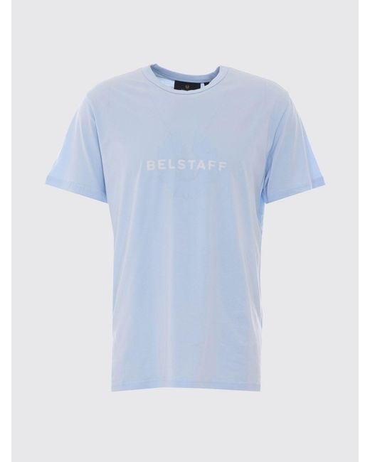 Belstaff Blue Surface Crew Neck T-Shirt With Logo for men