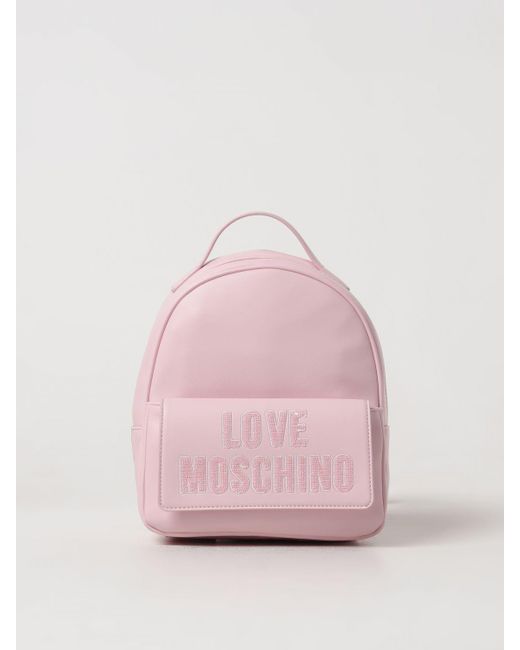 Zaino in nappa sintetica di Love Moschino in Pink