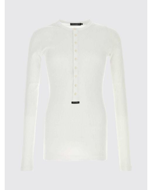 Dolce & Gabbana Gray Dolce &Amp Gabbana Cotton Knit Top With Buttons for men