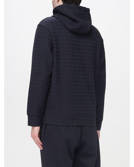 Emporio Armani Blue Jersey Hoodie for men