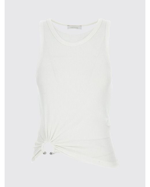 Rabanne White Stretch Cotton Tank Top