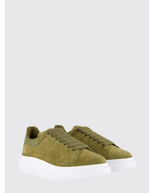 McQueen Green Oversize Suede Sneakers for men