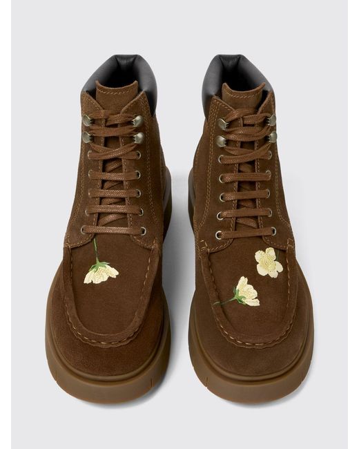 Camper Brown Flat Ankle Boot