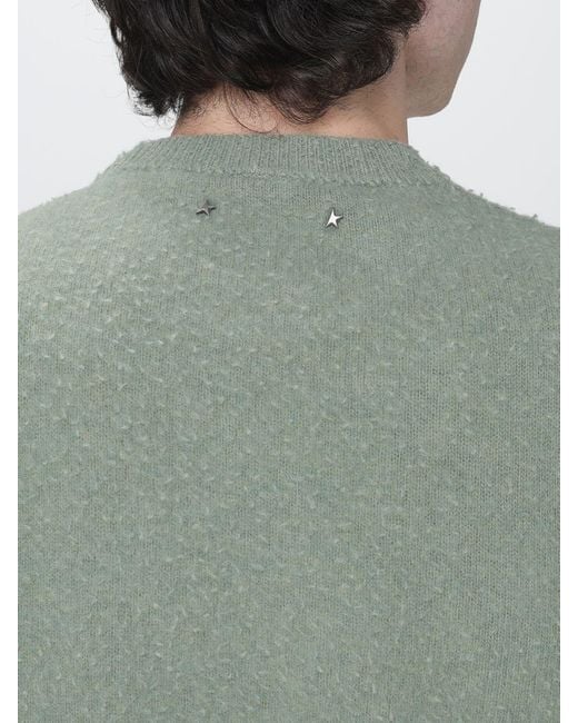 Golden Goose Deluxe Brand Green Pure Virgin Wool Crewneck Jumper With Ribbed Trims for men