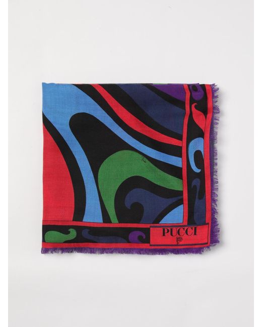 Foulard Con Stampa Marmo Grande di Emilio Pucci in Blue