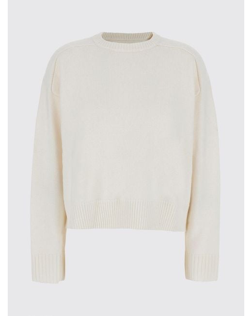 Loulou de Saison White Wool And Cashmere Turtleneck Jumper With Ribbed Trims