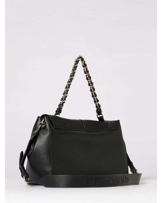 ERMANNO FIRENZE Black Hammered Leather Bag