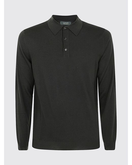 Polo Basic di Zanone in Black da Uomo