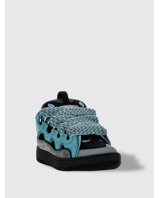 Lanvin Blue Oversized Curb Sneakers Laces for men