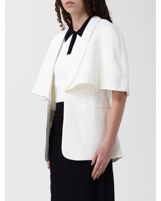 Twinset White Viscose Blend Cape Blazer