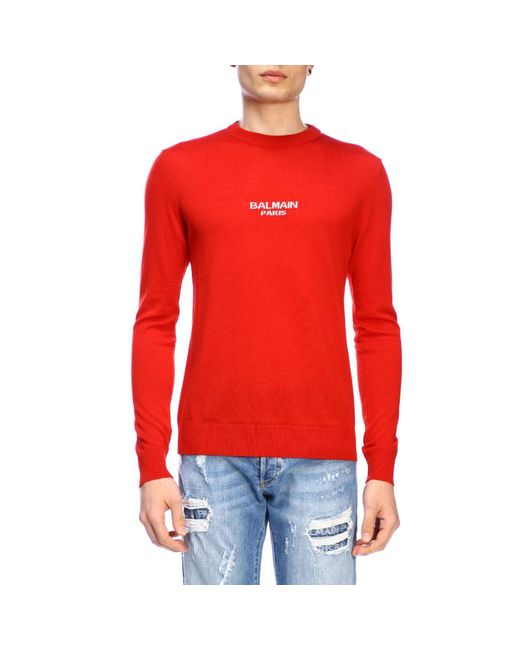 red balmain sweater